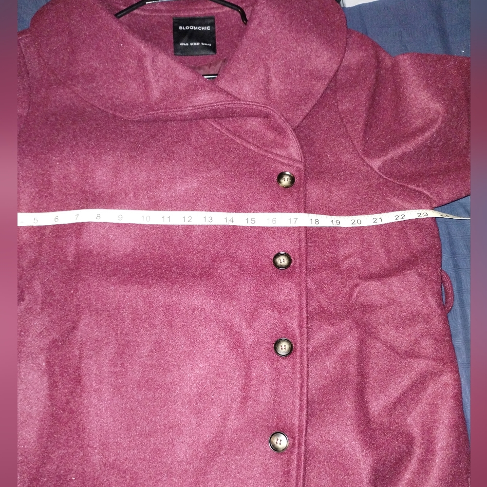 Bloomchic 14-16 size Burgundy Coat NWT - Picture 7 of 10